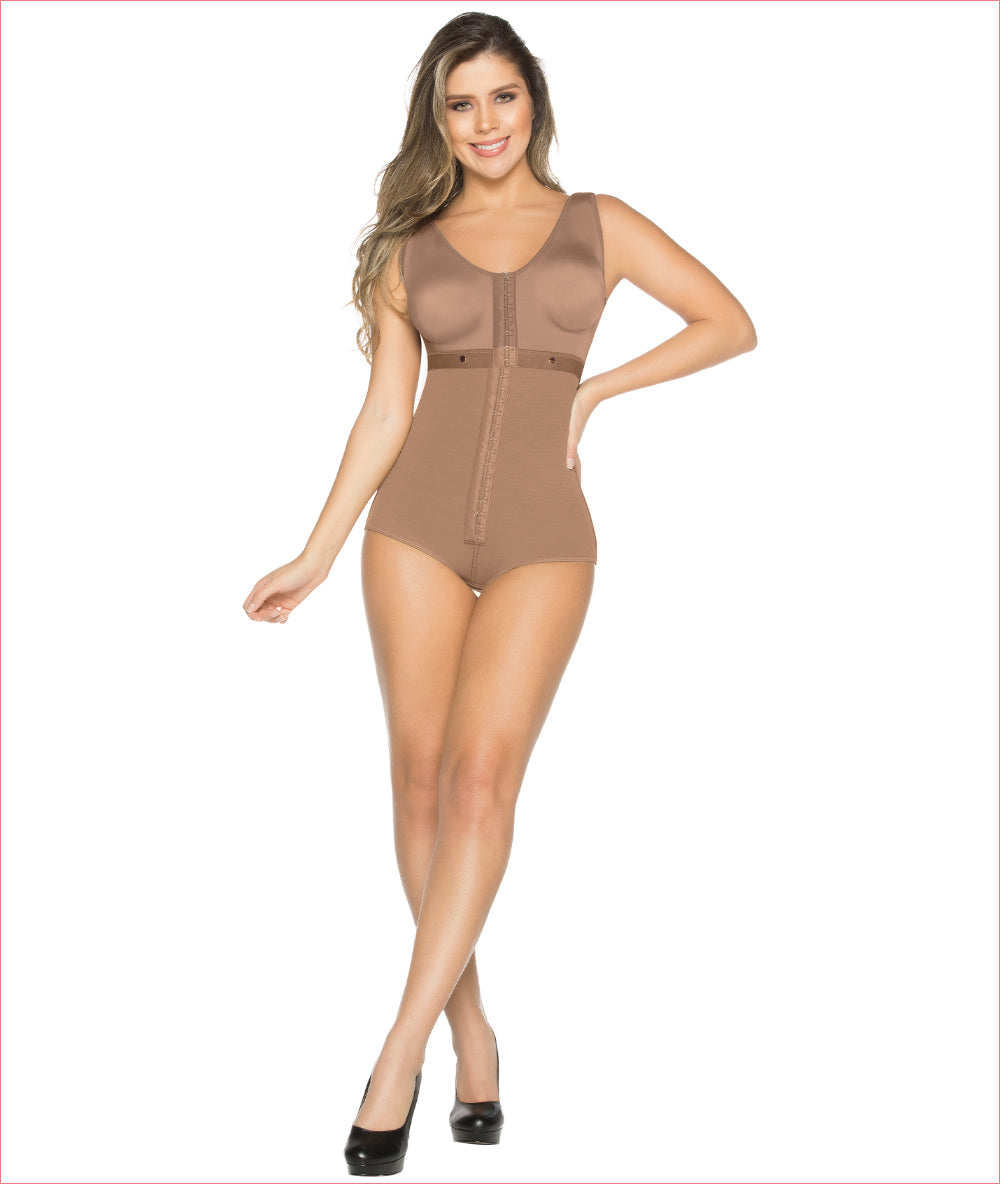 High Compression Full Body Shapewear With Hook And Eye Front Closure Shaper  Adjustable Bra Slimming Bodysuit Fajas Colombianas