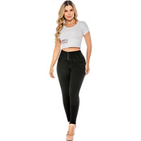 High Wide Waist Skinny Black Jean for women - J8912B