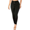 High Wide Waist Skinny Black Jean for women - J8912B