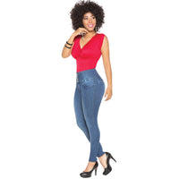 High Wide Waist Skinny Blue Jean for women - J8912