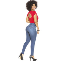 High Wide Waist Skinny Blue Jean for women - J8912