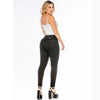 Skinny Black Jean for women - Front rhinestone beading along legs and back pockets - J82328