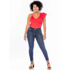Skinny Blue Jean for women - Embellished front and back pockets - J82320
