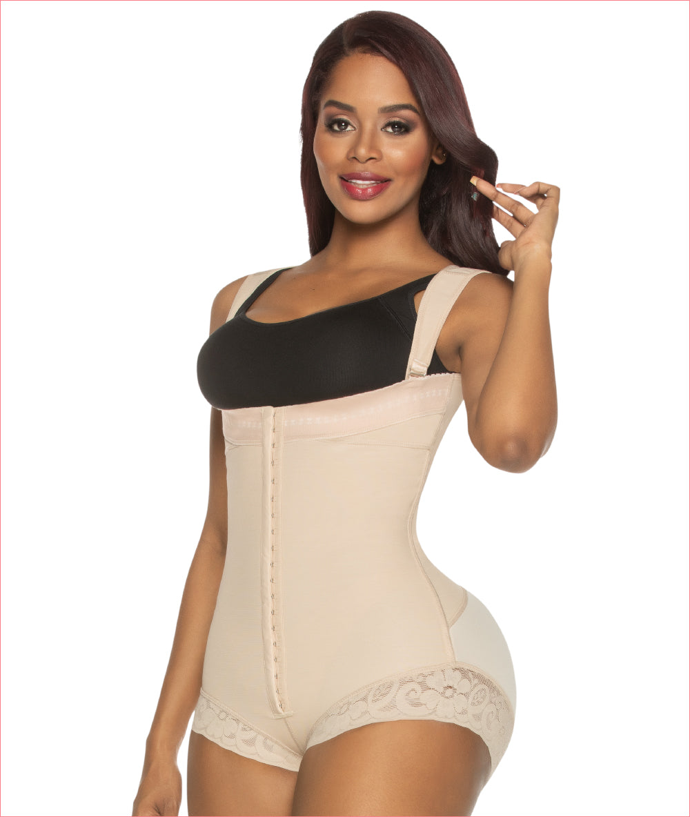 Nude Open Bust And Back Strappy Shapewear Bodysuit