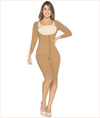 Post Op Garment One Piece with Compression Sleeves and Open Bust C9002