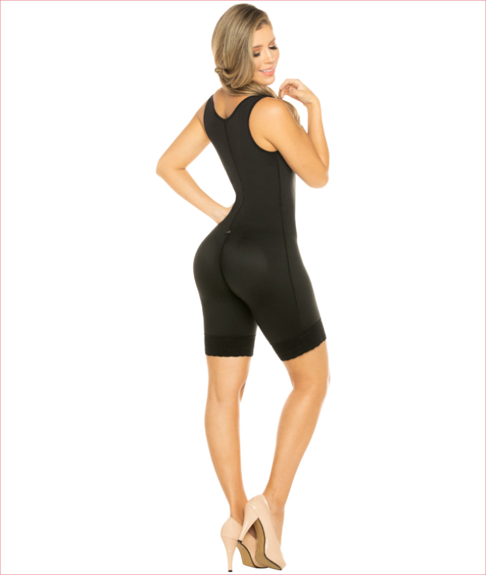 First Stage Post-Op Compression Garment Open Bust Mid Thigh bodysuit M2001