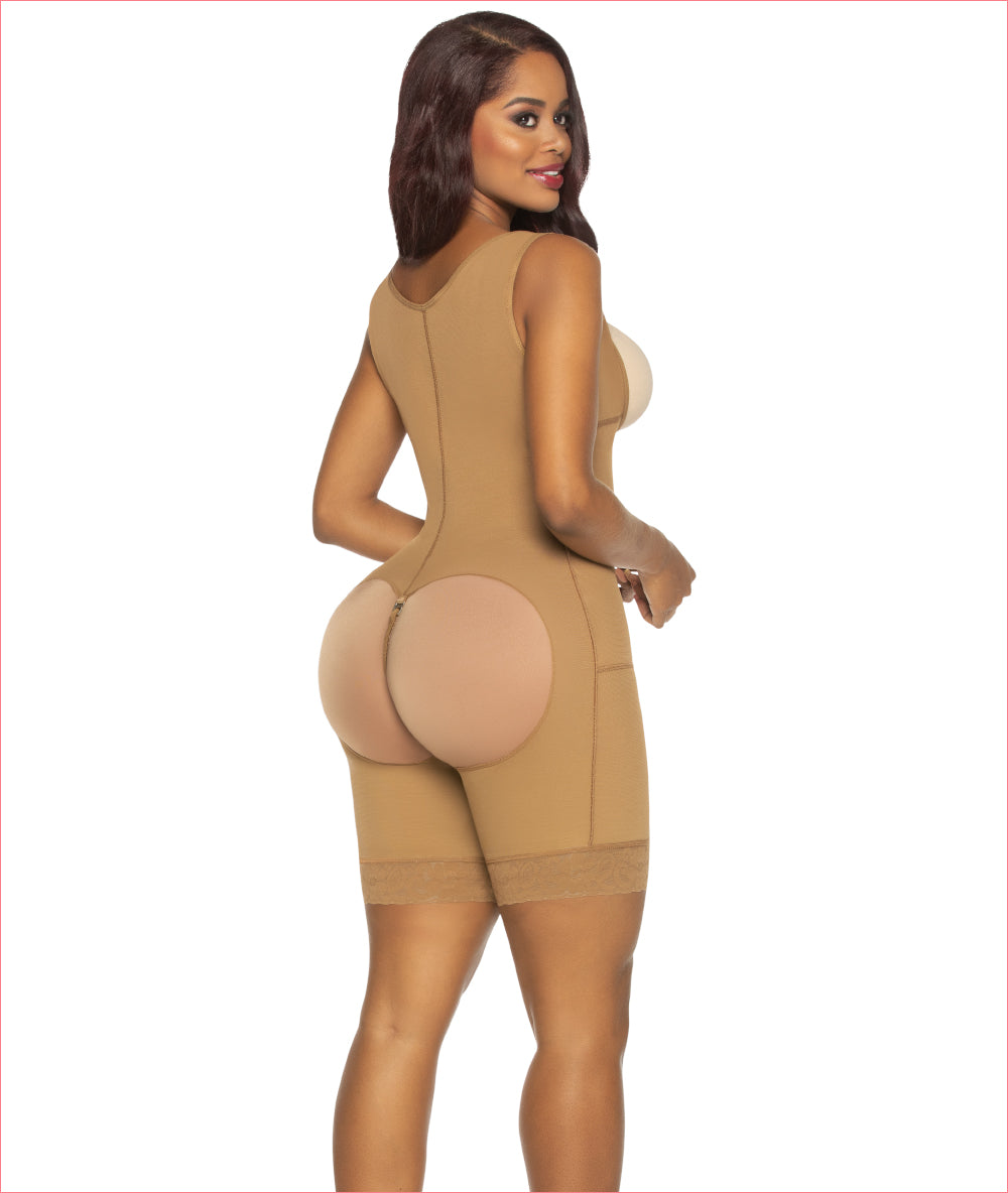 High Control Mid-Thigh Bodysuit - Best for After Surgery Recovery