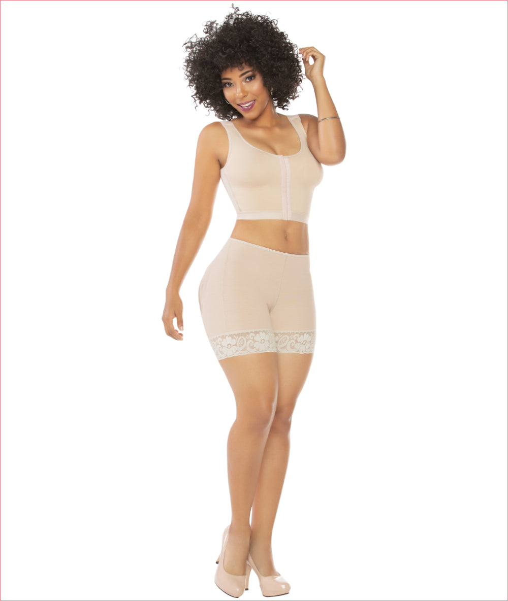 Post Op shapewear with sleeves and bra bodysuit - C9012