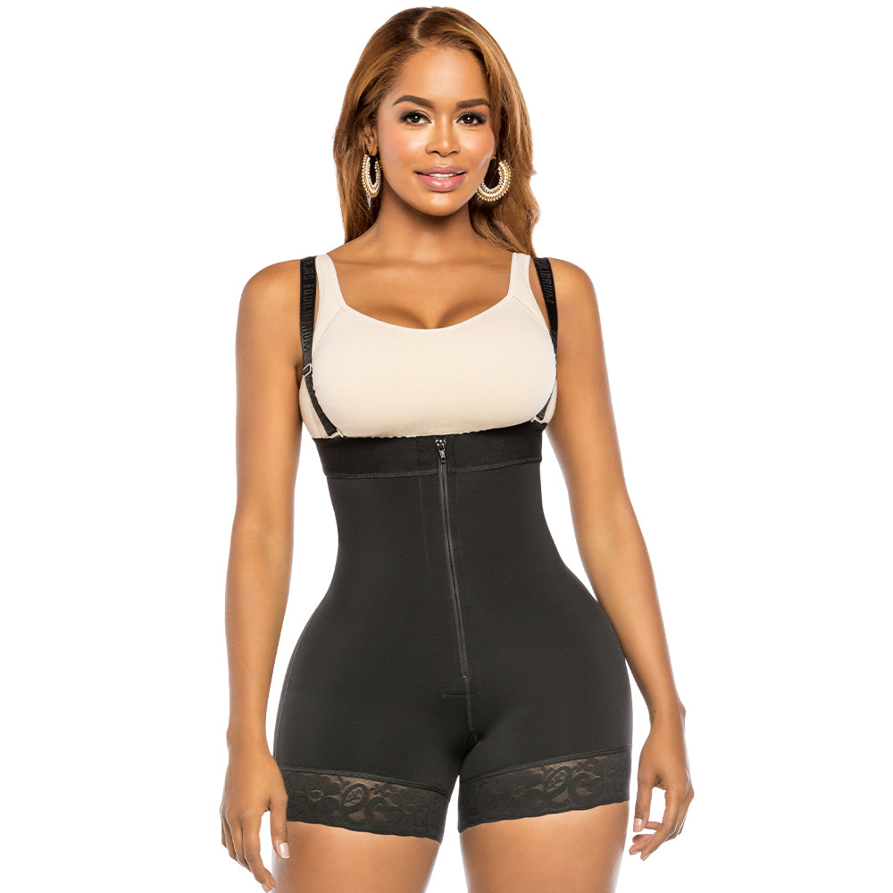 compression corset which helps relieve lymphatic system (back view
