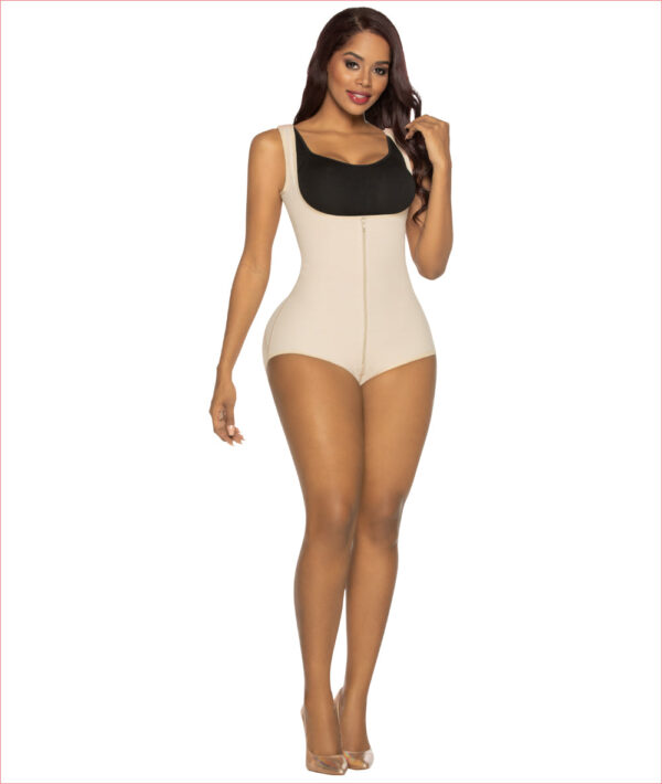 Firm compression shapewear - Boyshort style wide strap Bodysuit