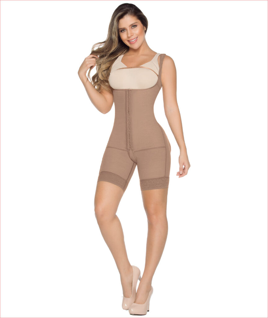 Post Op Compression Garment Buttocks Enhancer Mid Thigh Length Bodysuit