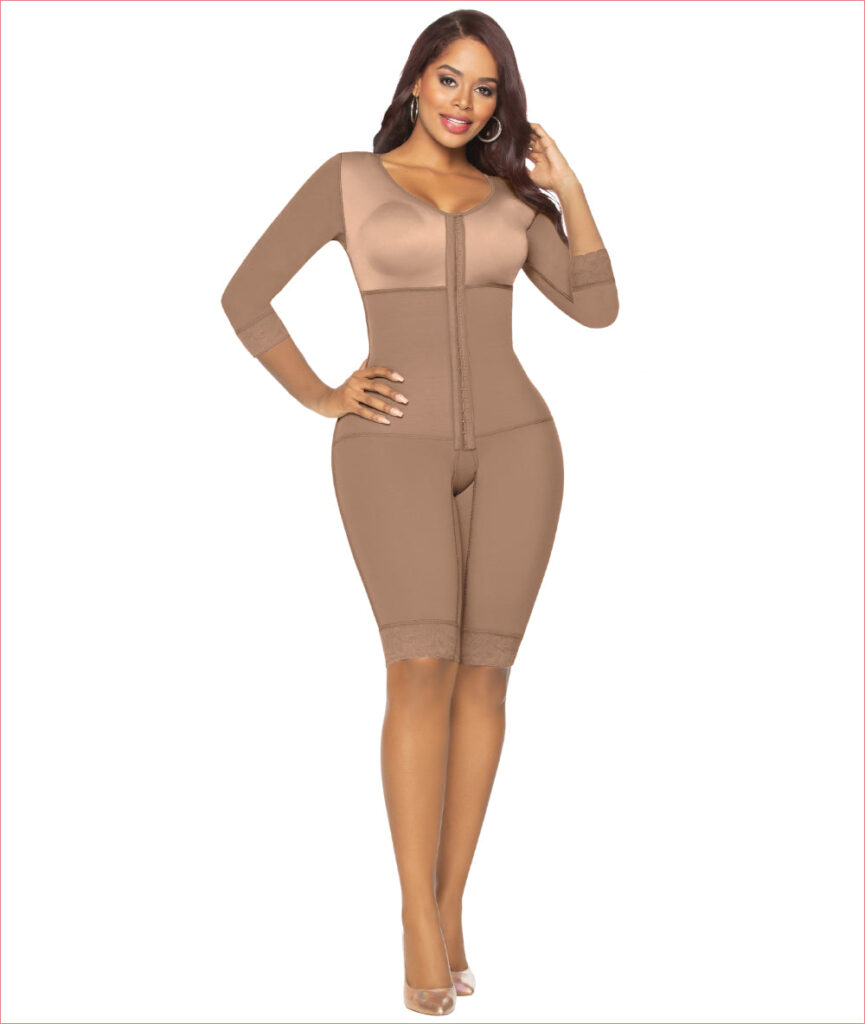 Post Op shapewear with sleeves and bra bodysuit