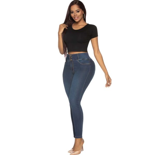Classic Skinny Curvy BBL Blue Jeans for women