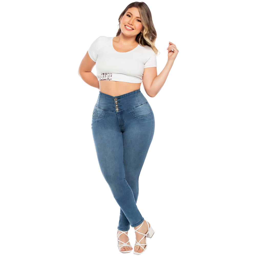 High Wide Waist Skinny Blue Jean for women